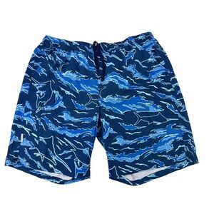 Field & Stream Shorts Men's‎ XL Blue Marlin Camo Swim Trunks Athletic Pockets